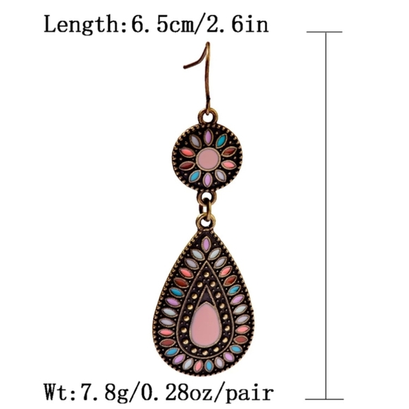 🔹️Boho Dangle Spring Colors Earrings - Picture 7 of 7
